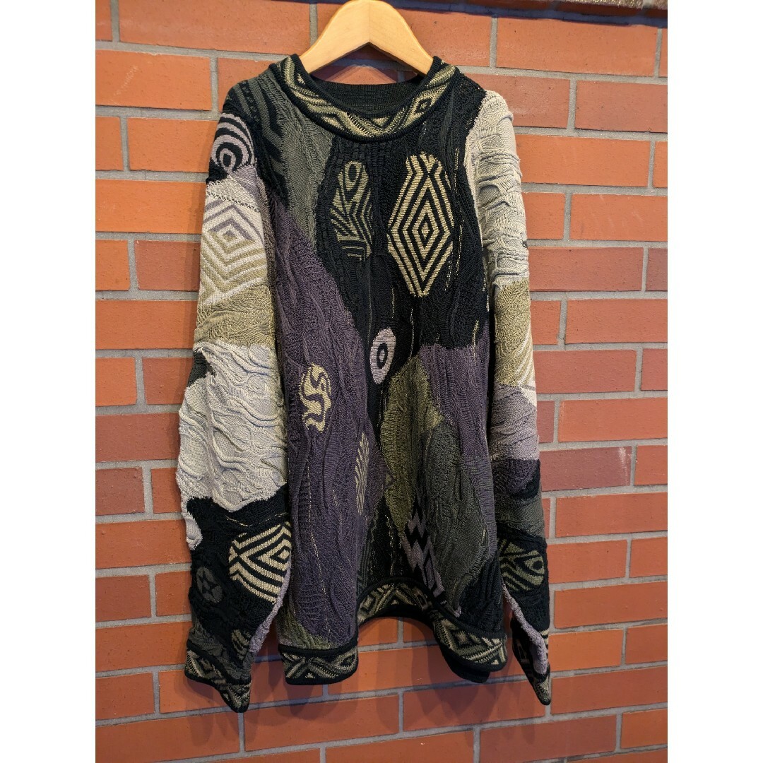 coogi 3Dニットセーター 黒 グレー 古着 Y2K フェアリーグランジ coogi 3Dニットセーター 黒 グレー 古着 Y2K フェアリーグランジ