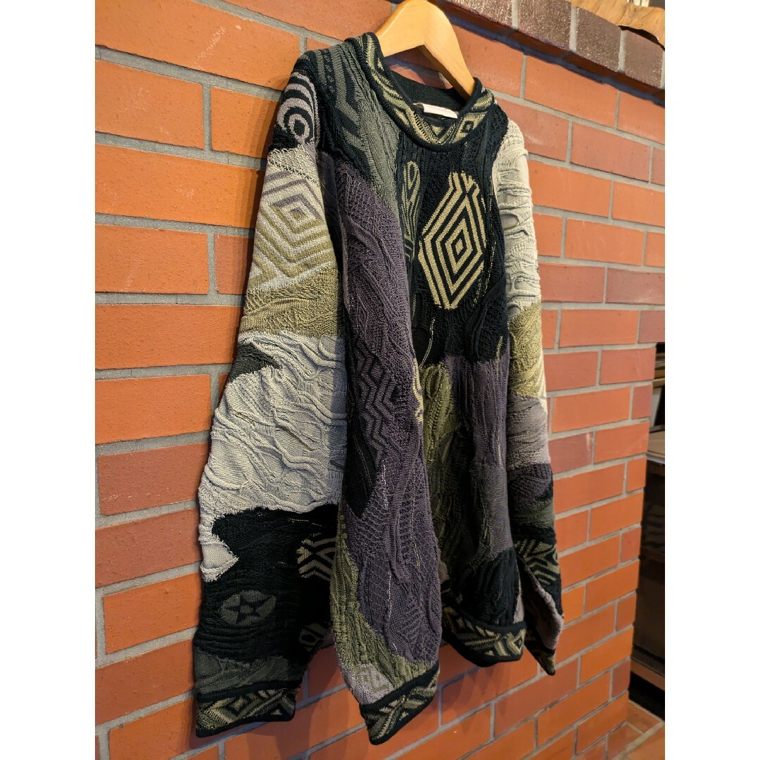 coogi 3Dニットセーター 黒 グレー 古着 Y2K フェアリーグランジ coogi 3Dニットセーター 黒 グレー 古着 Y2K フェアリーグランジ