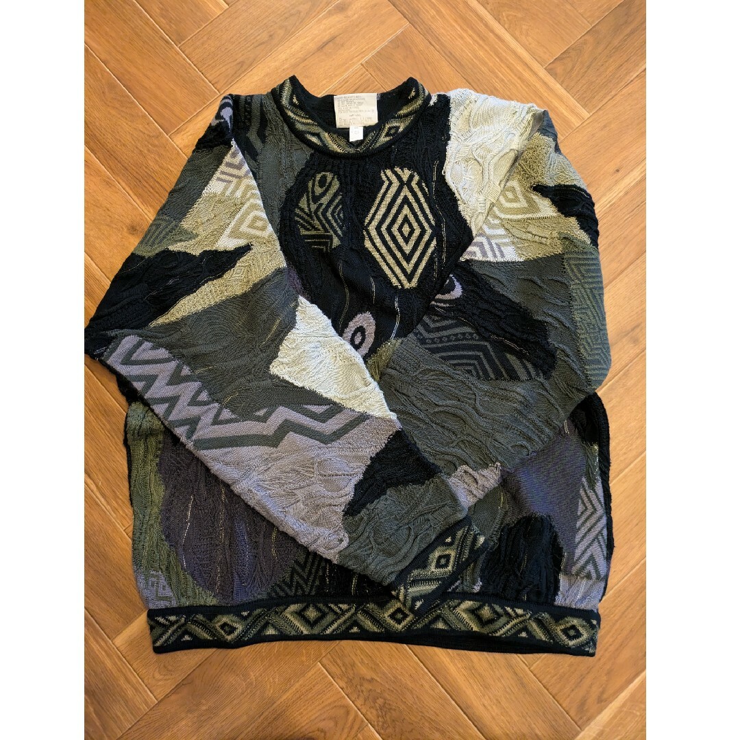 coogi 3Dニットセーター 黒 グレー 古着 Y2K フェアリーグランジ coogi 3Dニットセーター 黒 グレー 古着 Y2K フェアリーグランジ