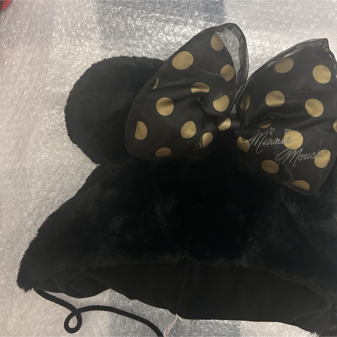 Disney - ディズニー ミニーちゃん 黒水玉リボン ファンキャップ Disney - ディズニー ミニーちゃん 黒水玉リボン ファンキャップ
