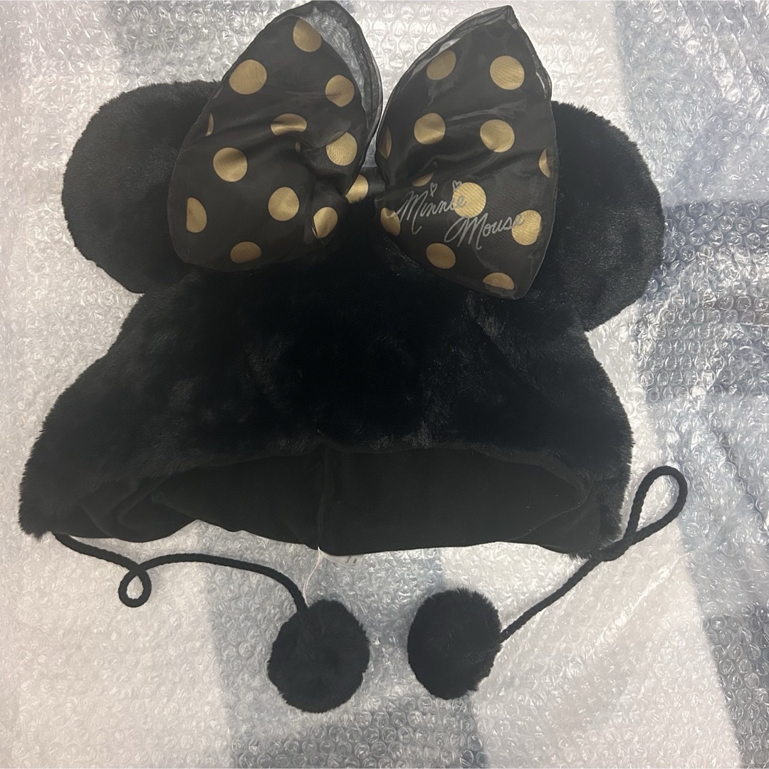 Disney - ディズニー ミニーちゃん 黒水玉リボン ファンキャップ Disney - ディズニー ミニーちゃん 黒水玉リボン ファンキャップ