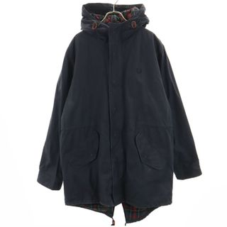 美品 Fred Perry 煩わし モッズコート 黒 チェック柄 155-165cm 美品 Fred Perry 煩わし モッズコート 黒 チェック柄 155-165cm