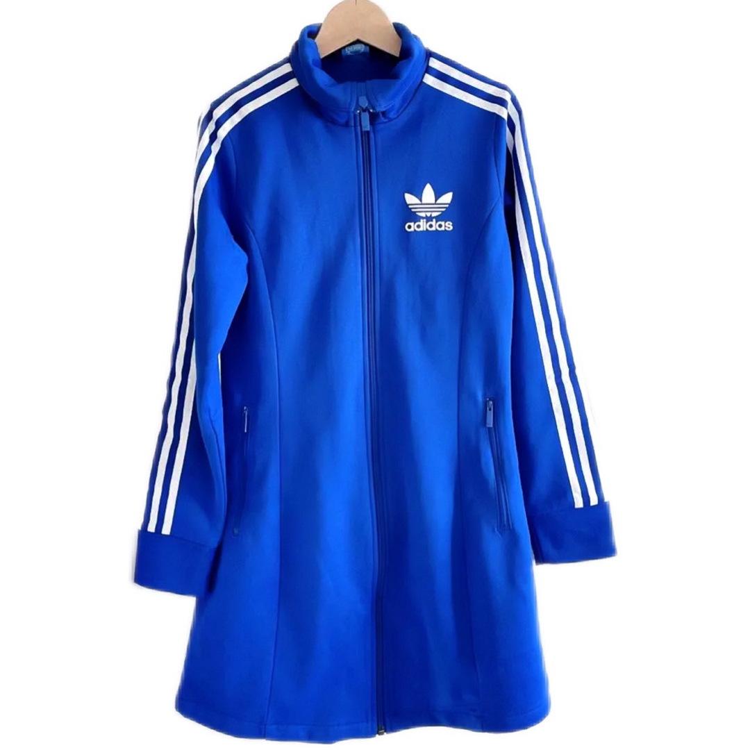 adidas - アディダス ワンピース ジャージ ジャケット ブルー 青 adidas - アディダス ワンピース ジャージ ジャケット ブルー 青