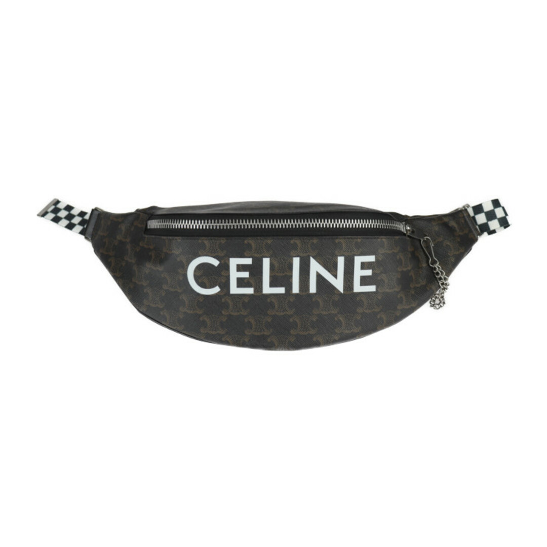 CELINE - CELINE セリーヌ  トリオンフ ベルトバッグ ウエストバッグ 19597 2DDE PVC   ブラウン シルバー金具  ウエストポーチ 【本物保証】