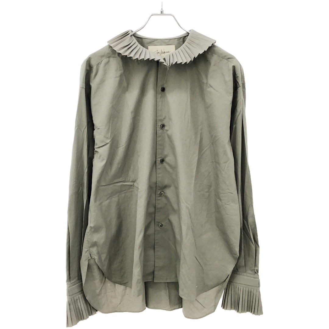 JUN MIKAMI ジュンミカ 23SS プリーツカラーコットンシャツ グレー F JUN MIKAMI ジュンミカ 23SS プリーツカラーコットンシャツ グレー F
