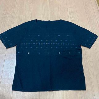 黒　サマーセーター　サマーニット　スパンコール　42サイズ