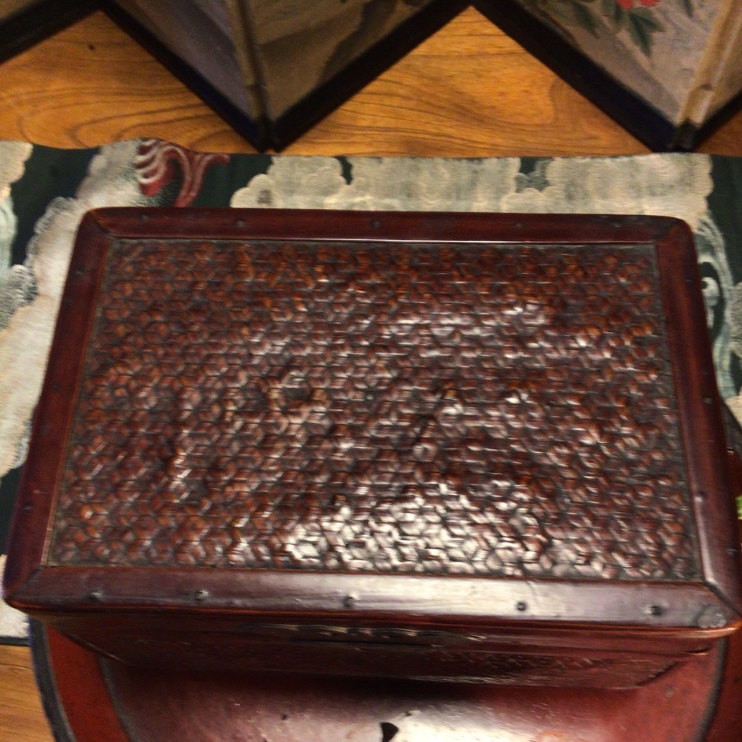 A875 茶道具 煎茶 竹籠 堤藍 茶箱 鉄線網 竹工芸品 民藝の通販 A875 茶道具 煎茶 竹籠 堤藍 茶箱 鉄線網 竹工芸品 民藝の通販