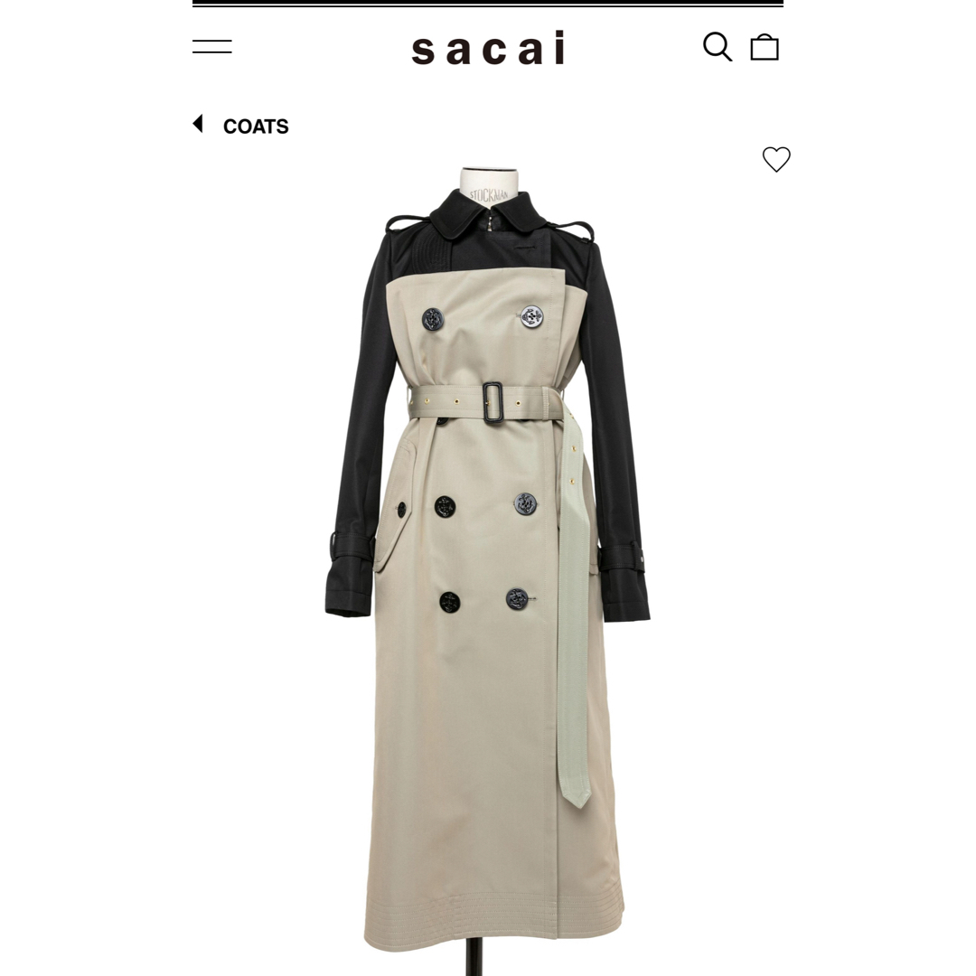 sacai - sacai Cotton Gabardine Coat 3サイズ 新品 完売商品の sacai - sacai Cotton Gabardine Coat 3サイズ 新品 完売商品の