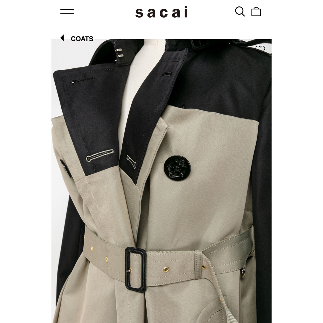 sacai - sacai Cotton Gabardine Coat 3サイズ 新品 完売商品の sacai - sacai Cotton Gabardine Coat 3サイズ 新品 完売商品の