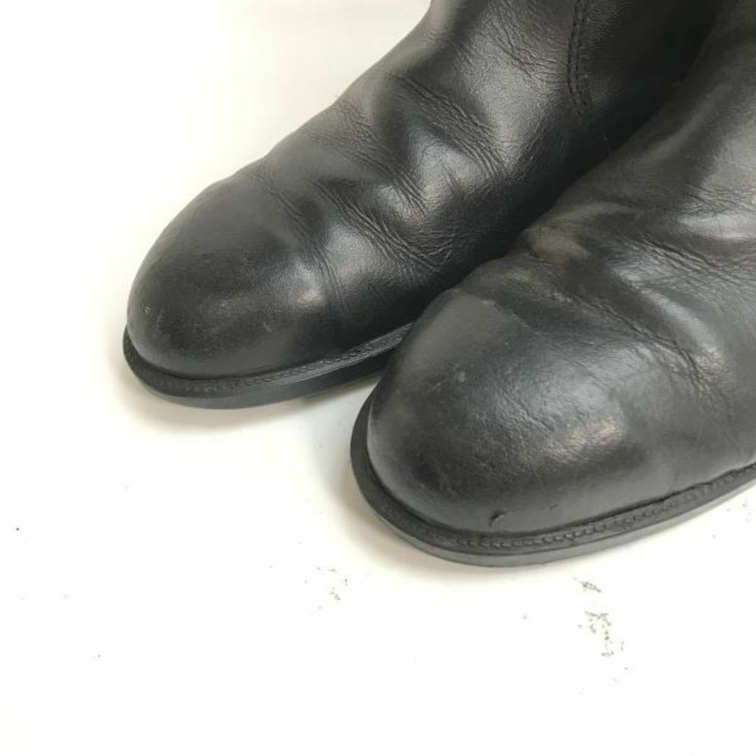 美品 ザラ サイドゴアブーツ ショートブーツ ロゴ 黒 レザー