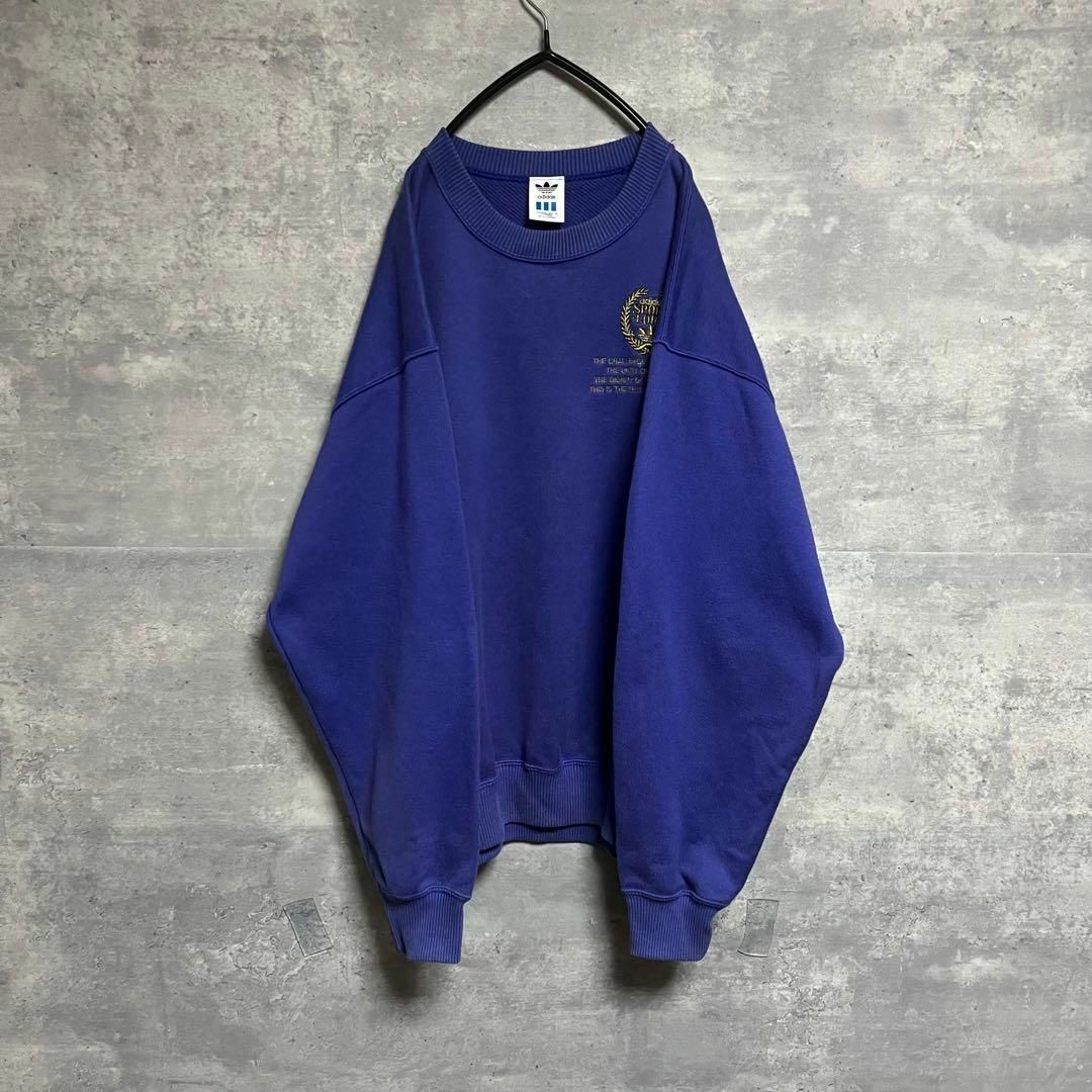 SP 1832 90s adidas デサント製 スウェット トレフォイル柄 紫 SP 1832 90s adidas デサント製 スウェット トレフォイル柄 紫