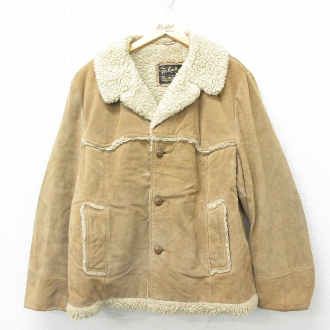 XL☆古着 シアーズ 長袖 スエード レザー ボア ジャケット XL☆古着 シアーズ 長袖 スエード レザー ボア ジャケット