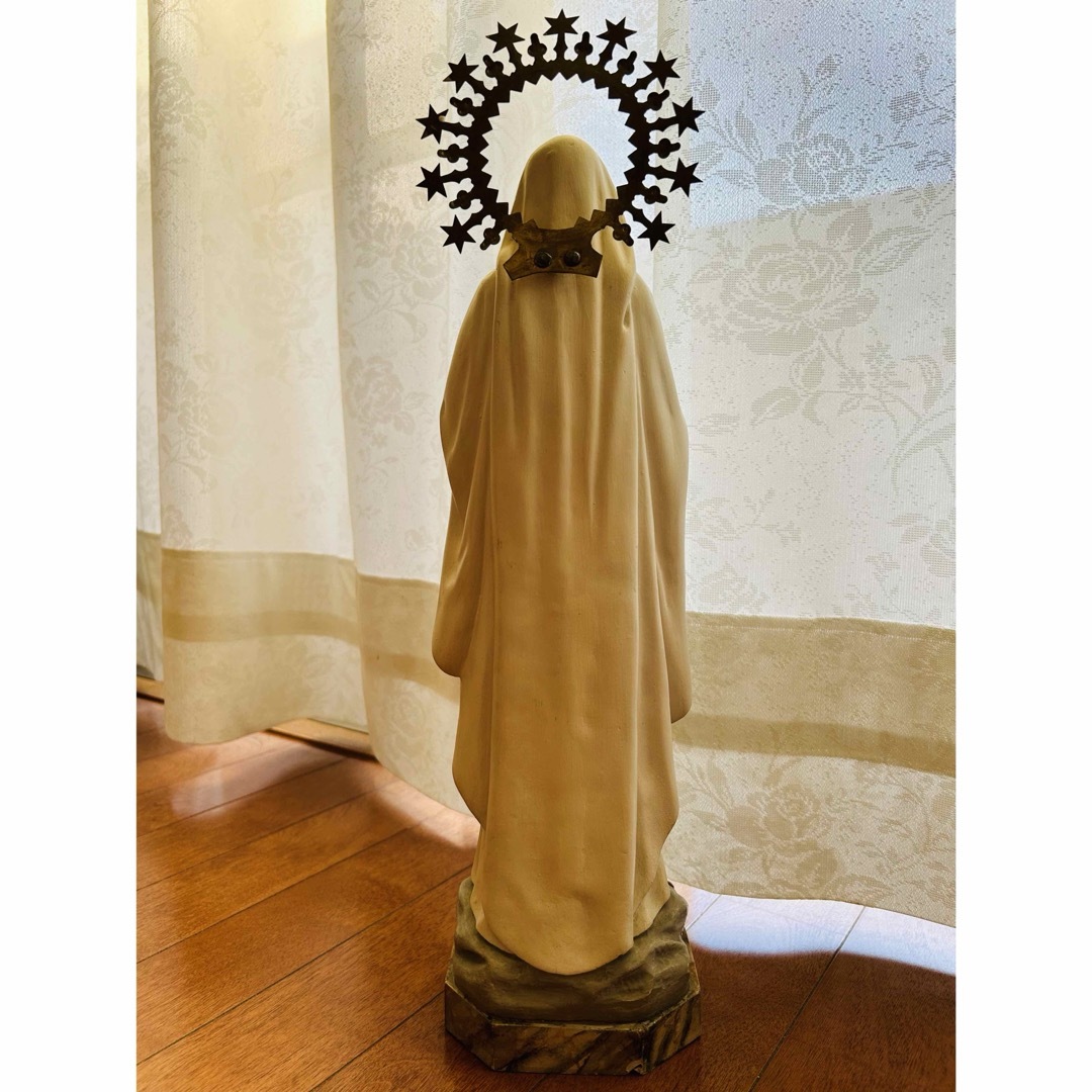 超超希少極美45cm】✞ ルルドの聖母マリア像 宗教彫刻 アンティーク 超超希少極美45cm】✞ ルルドの聖母マリア像 宗教彫刻 アンティーク