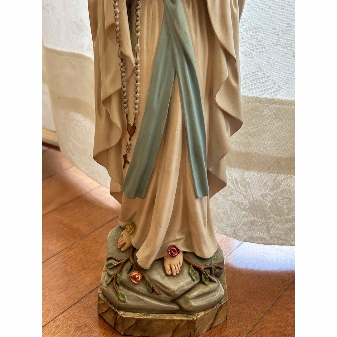超超希少極美45cm】✞ ルルドの聖母マリア像 宗教彫刻 アンティーク 超超希少極美45cm】✞ ルルドの聖母マリア像 宗教彫刻 アンティーク