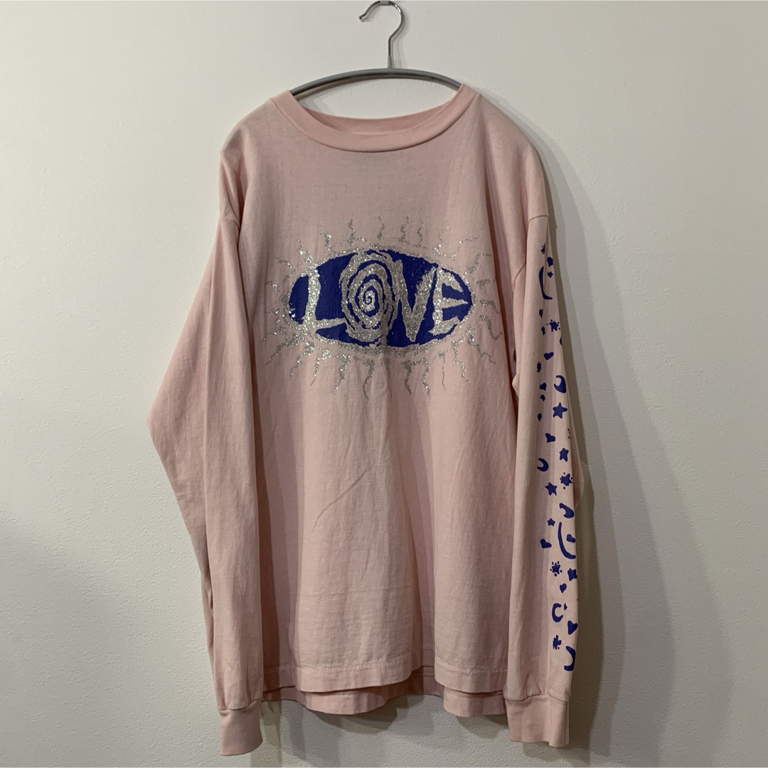 タグ付 レア】saint michael LOVEデザインのピンク長袖Tシャツ タグ付 レア】saint michael LOVEデザインのピンク長袖Tシャツ