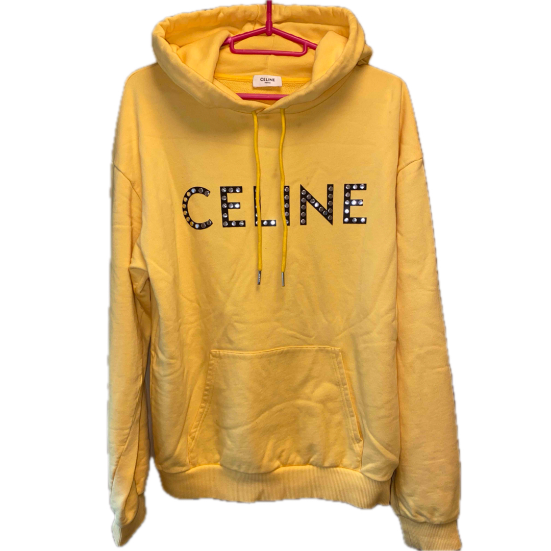 CELINE - 正規 CELINE セリーヌ ロゴ スタッズ パーカーの通販 CELINE - 正規 CELINE セリーヌ ロゴ スタッズ パーカーの通販