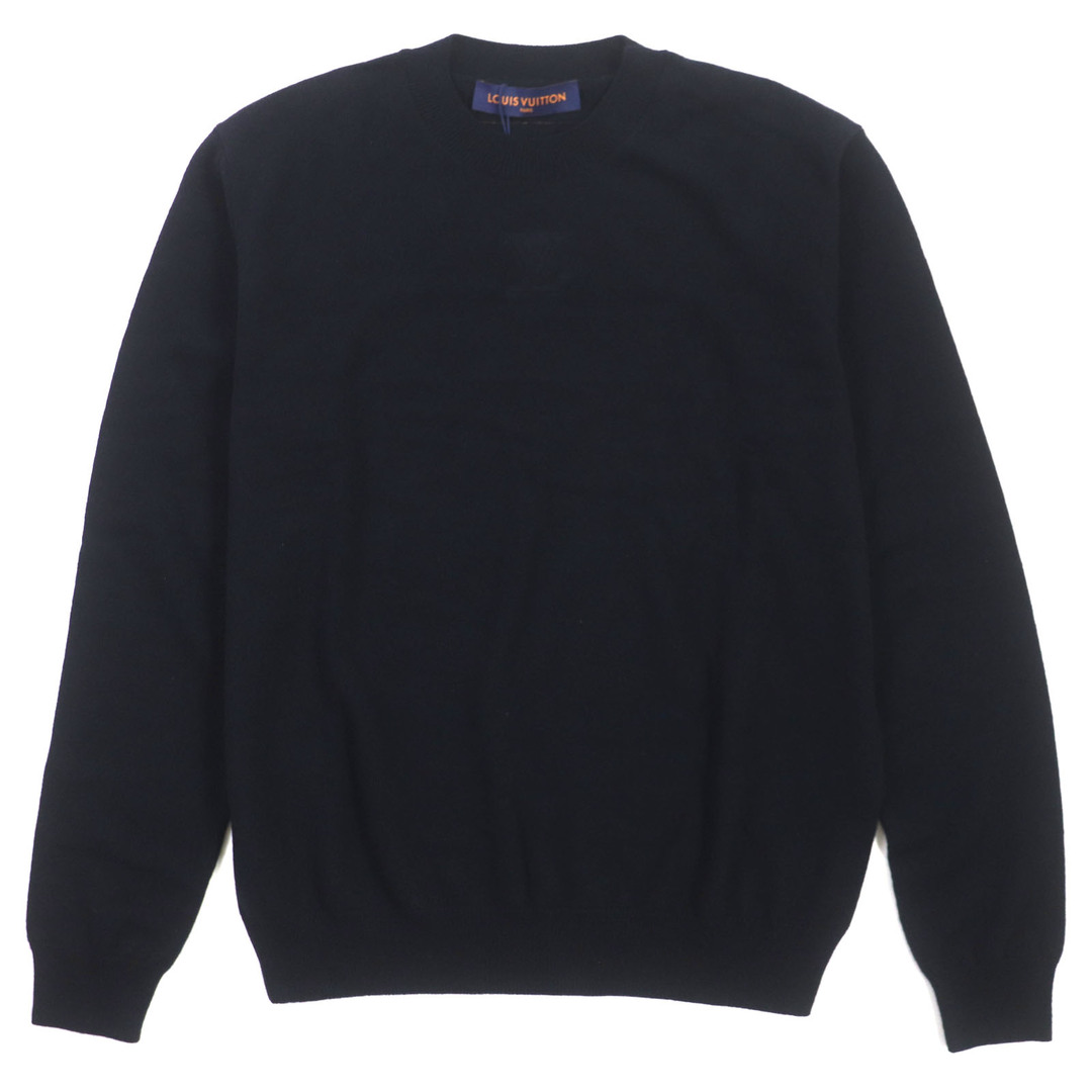 LOUIS VUITTON - 未使用品▼LOUIS VUITTON ルイヴィトン 22SS カシミヤ・シルク混 インサイドアウト LVエンボス クルーネック ハイゲージニット セーター ダークネイビー S 箱付き イタリア製 正規品 メンズ