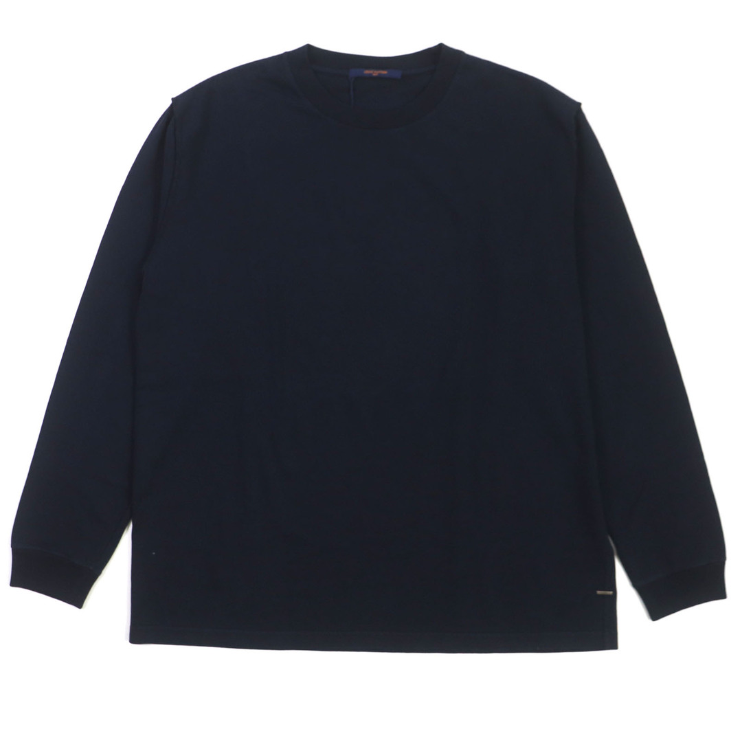LOUIS VUITTON - 未使用品▼LOUIS VUITTON ルイヴィトン 21SS シルバーロゴプレート付き インサイドアウト ステープルズエディション ウォッシュ加工 ロングスリーブ 長袖Ｔシャツ ネイビー XXL 箱付き イタリア製 正規品 メンズ