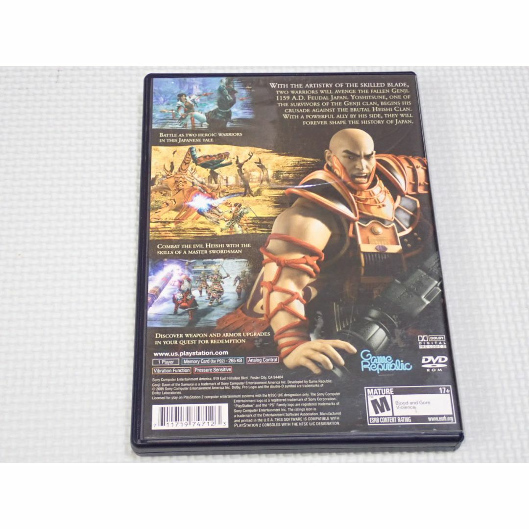 PS2☆GENJI 承る DAWN OF THE SAMURAI 海外版 北米版☆箱付・説明