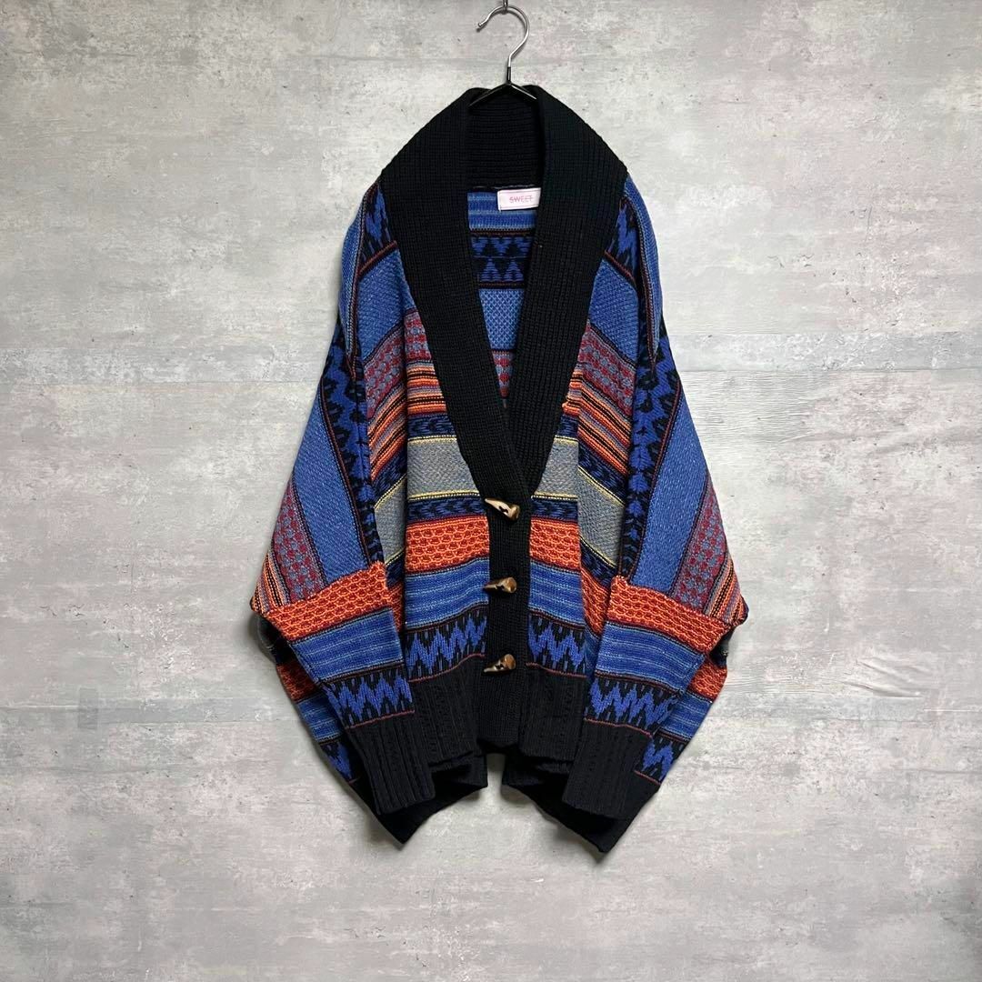 VINTAGE - No.1313 VINTAGE 古着 ニット セーター ポンチョ風 VINTAGE - No.1313 VINTAGE 古着 ニット セーター ポンチョ風
