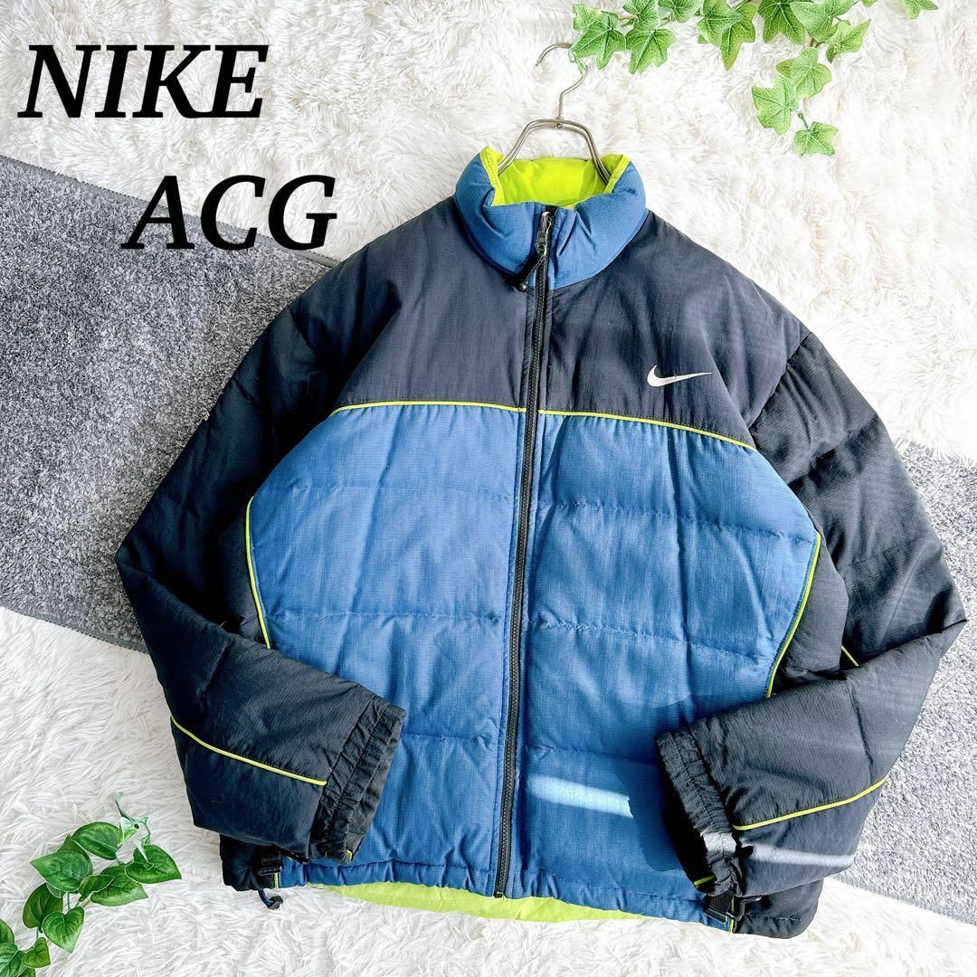 オールド NIKE ACG ダウンジャケット 切り替え 刺繍ロゴ 両面 オールド NIKE ACG ダウンジャケット 切り替え 刺繍ロゴ 両面