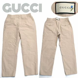 GUCCI - グッチ□美品 ロゴタグ付きコットンパンツ ウエストゴム GUCCI - グッチ□美品 ロゴタグ付きコットンパンツ ウエストゴム