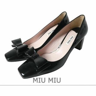 MIU MIU - 極美品 MIU MIU エナメル リボン ビジュー スクエア MIU MIU - 極美品 MIU MIU エナメル リボン ビジュー スクエア