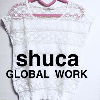 シュカグローバルワーク(shuca GLOBALWORK)の【美品】shuca♡レーストップス(Ｍ)(カットソー(半袖/袖なし))