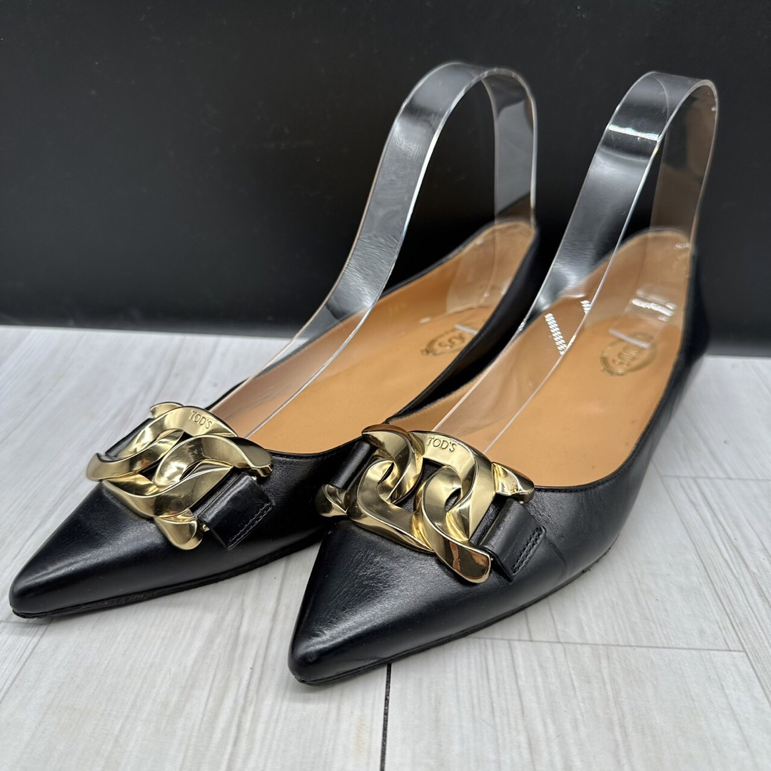 TOD'S】トッズ 23.5 フラットシューズ パンプス 36.5 レザー TOD'S】トッズ 23.5 フラットシューズ パンプス 36.5 レザー