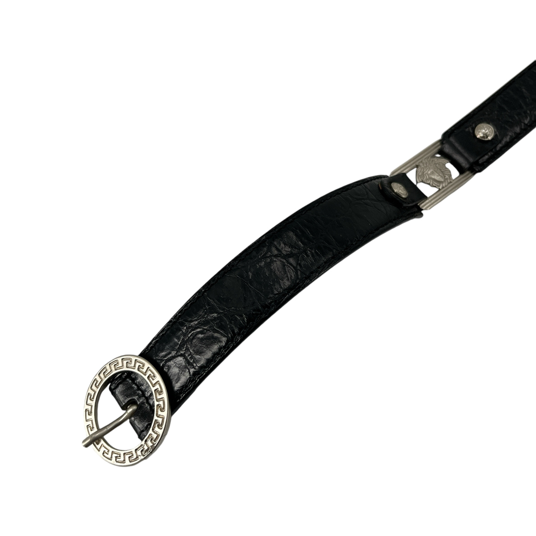 ヴェルサーチ GIANNI VERSACE ベルト メデューサ クロコ型押し 黒 ヴェルサーチ GIANNI VERSACE ベルト メデューサ クロコ型押し 黒