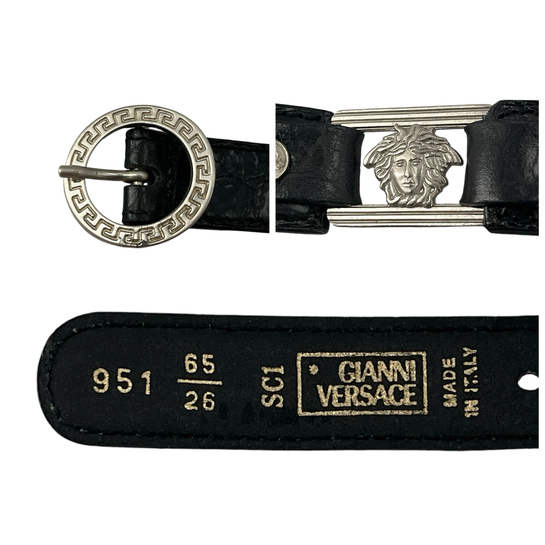 ヴェルサーチ GIANNI VERSACE ベルト メデューサ クロコ型押し 黒 ヴェルサーチ GIANNI VERSACE ベルト メデューサ クロコ型押し 黒
