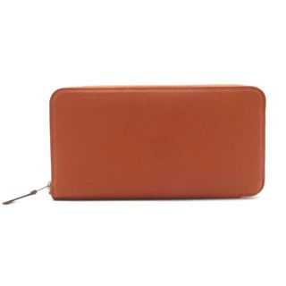 エルメス(HERMES)のエルメス HERMES アザップシルクイン ラウンド長財布 財布 レザー シルク ヴォーエプソン レディース オレンジ系 【中古】(財布)