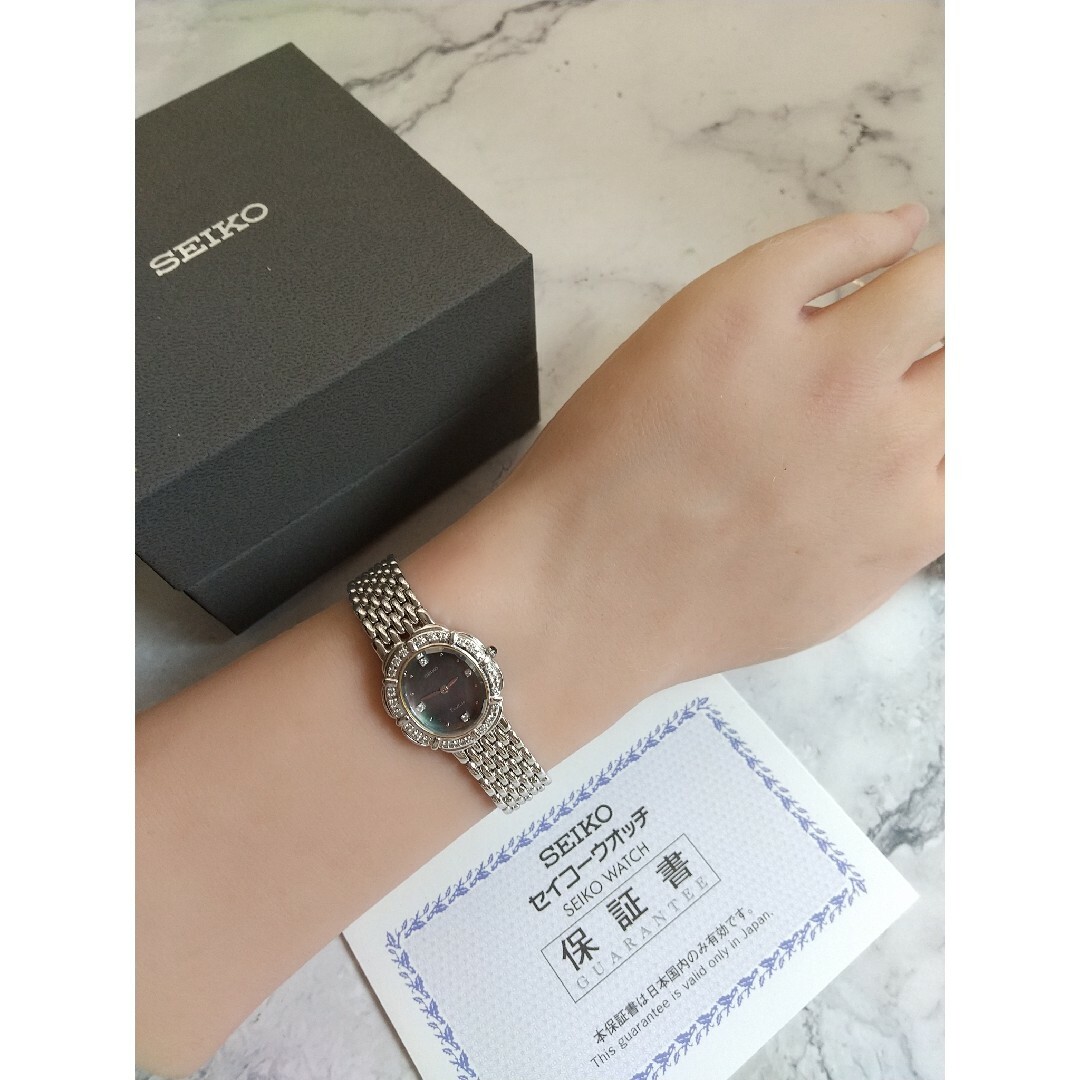 SEIKO - セイコーエクセリーヌ 美品 黒蝶貝 28Pダイヤモンド SEIKO - セイコーエクセリーヌ 美品 黒蝶貝 28Pダイヤモンド