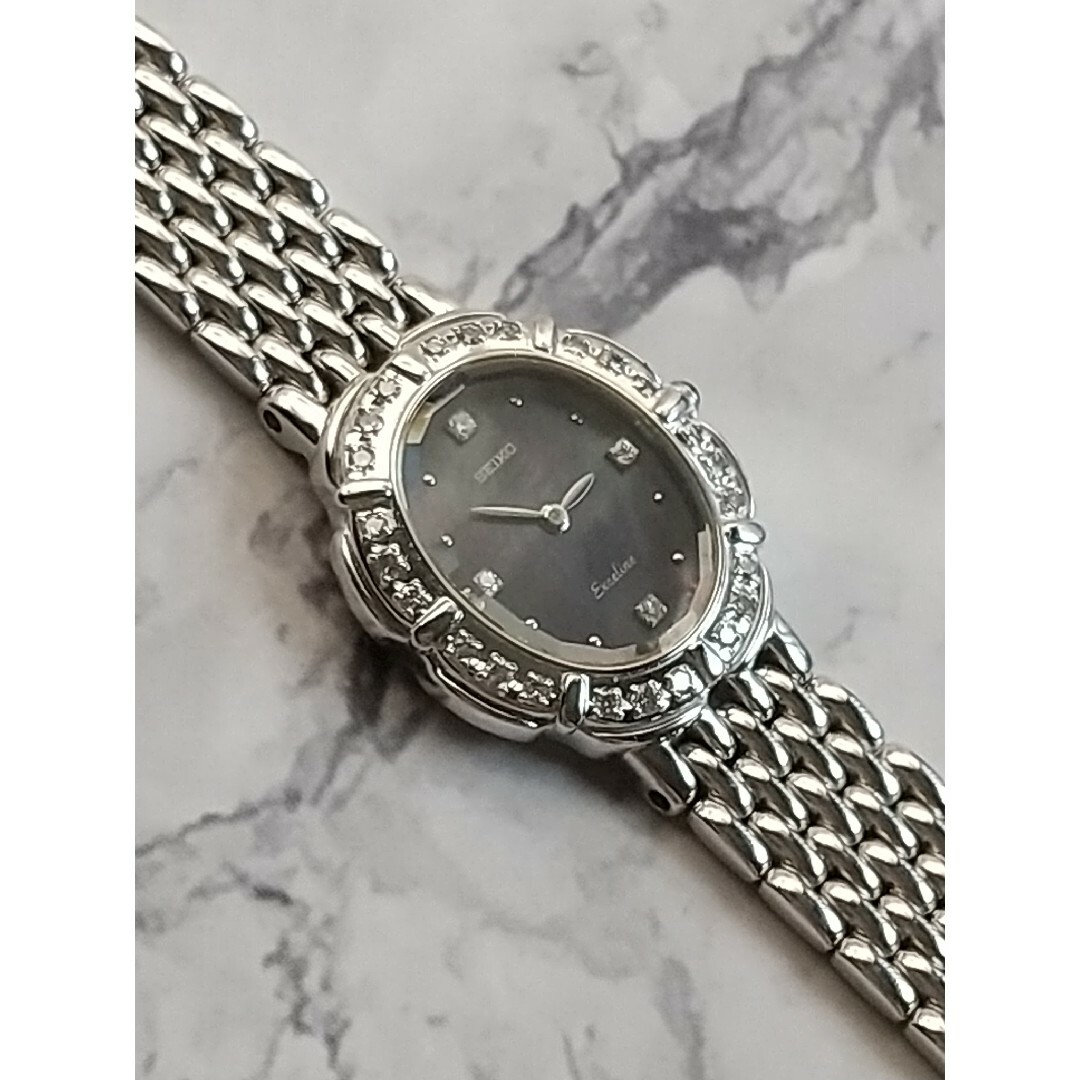 SEIKO - セイコーエクセリーヌ 美品 黒蝶貝 28Pダイヤモンド SEIKO - セイコーエクセリーヌ 美品 黒蝶貝 28Pダイヤモンド