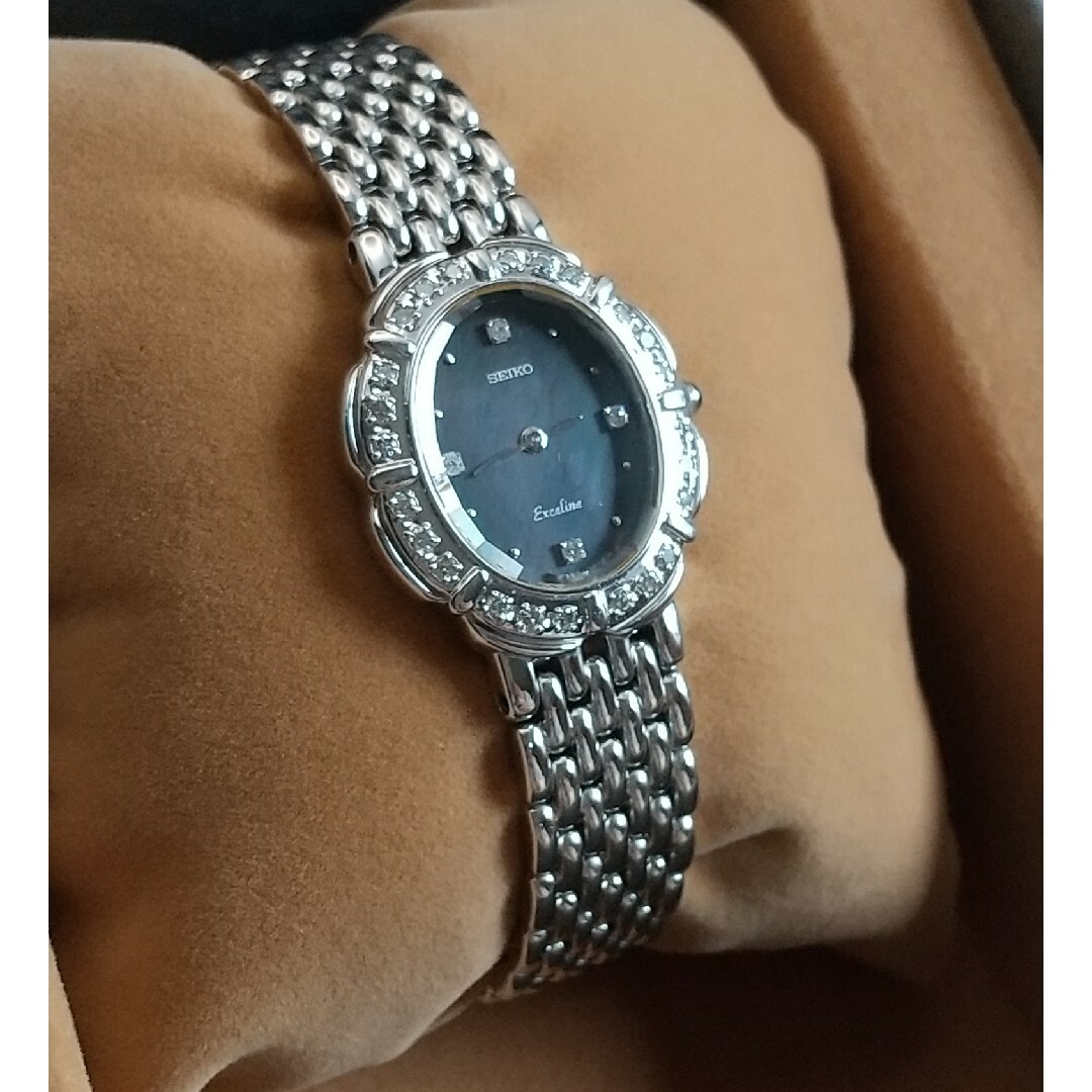 SEIKO - セイコーエクセリーヌ 美品 黒蝶貝 28Pダイヤモンド SEIKO - セイコーエクセリーヌ 美品 黒蝶貝 28Pダイヤモンド