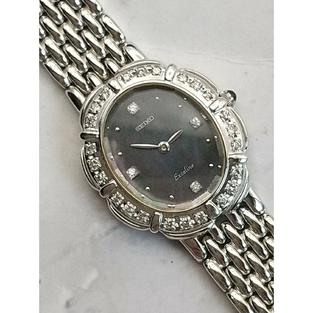 SEIKO - セイコーエクセリーヌ 美品 黒蝶貝 28Pダイヤモンド SEIKO - セイコーエクセリーヌ 美品 黒蝶貝 28Pダイヤモンド
