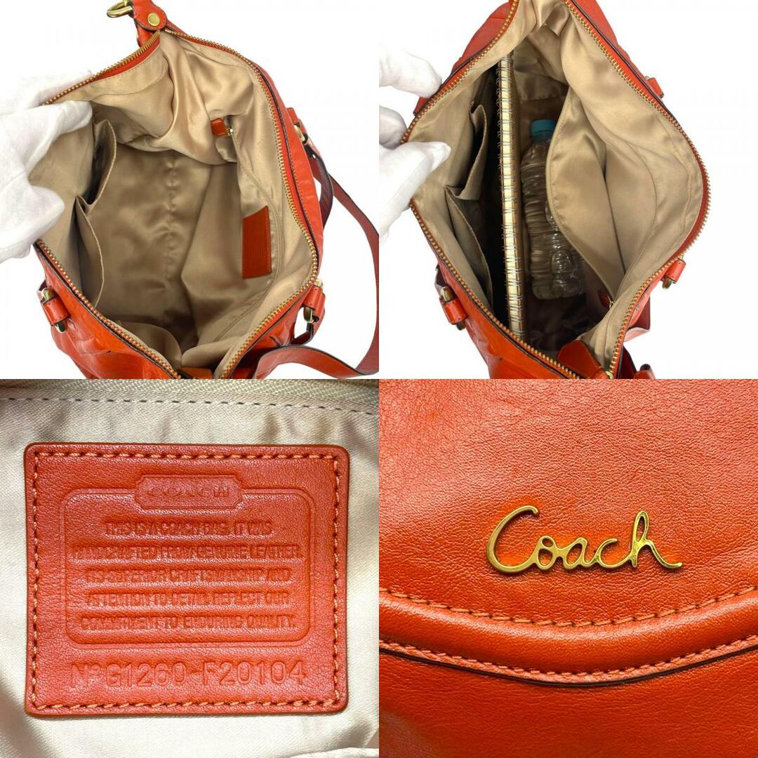 COACH コーチ トートバッグ レザー オレンジ レッド【中古】2way COACH コーチ トートバッグ レザー オレンジ レッド【中古】2way