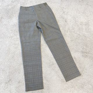 ユニクロ(UNIQLO)のユニクロ　パンツ　S グレー　ウエストゴム　チェック柄(カジュアルパンツ)