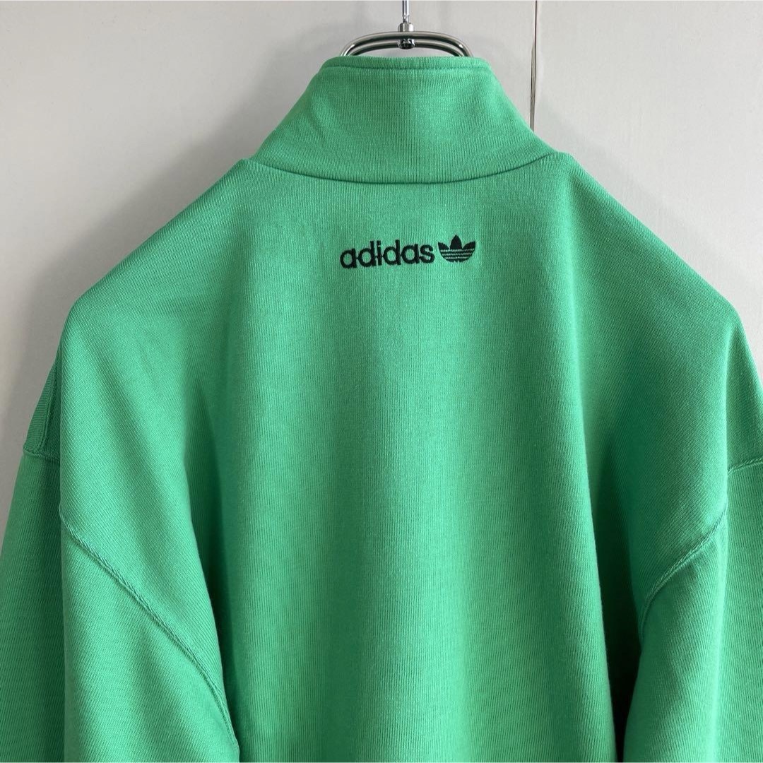 デサント製、ハーフジップスウェット】adidas古着FCサッカー刺繍 デサント製、ハーフジップスウェット】adidas古着FCサッカー刺繍