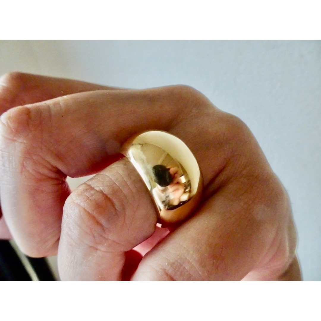 仁尾彫金『k１８、甲丸リング』ハンドメイド339b