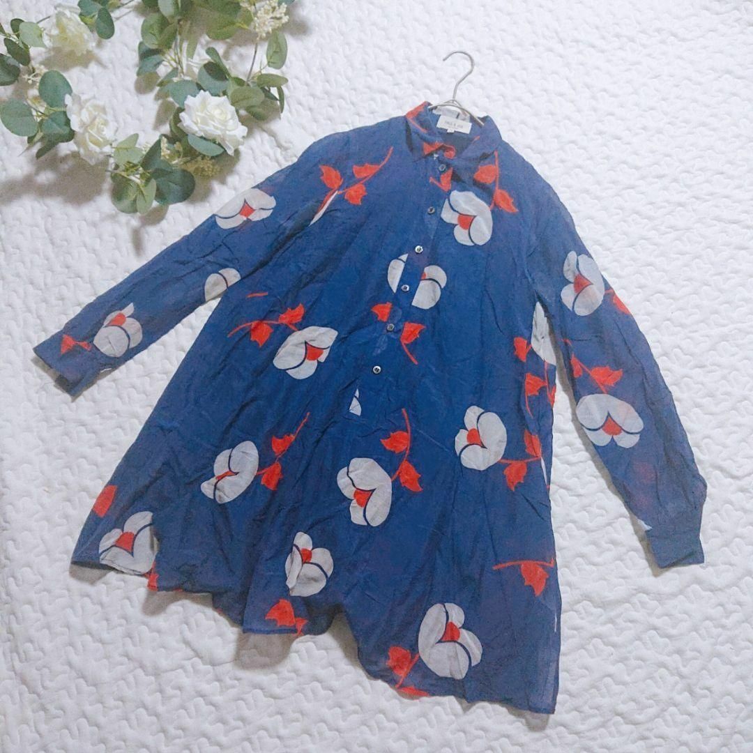 PAUL & JOE - 《PAUL&JOE》ポールアンドジョー(36)ブルー 花柄 PAUL & JOE - 《PAUL&JOE》ポールアンドジョー(36)ブルー 花柄