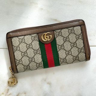 グッチ(GUCCI)のGUCCI グッチ オフディア シェリーライン GGスプリーム ラウンド長財布(財布)