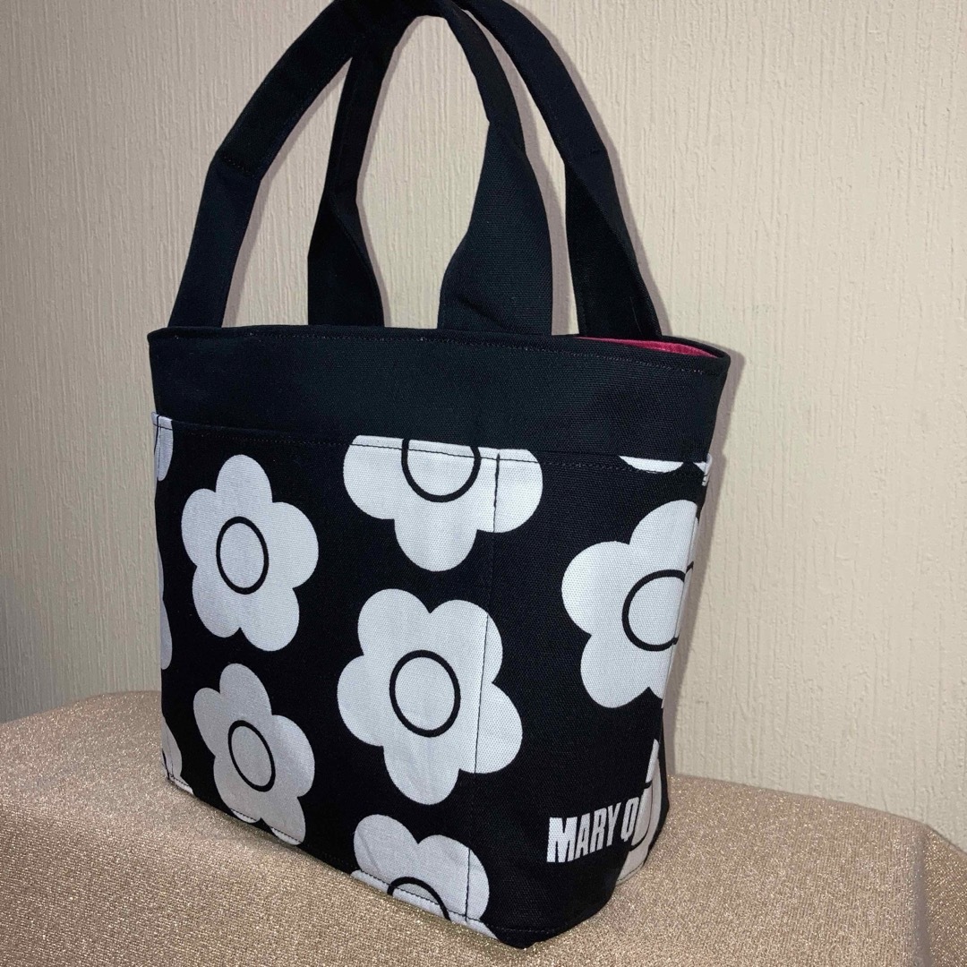 トートバッグ ハンドメイド マリークワント黒の通販 by oh's トートバッグ ハンドメイド マリークワント黒の通販 by oh's