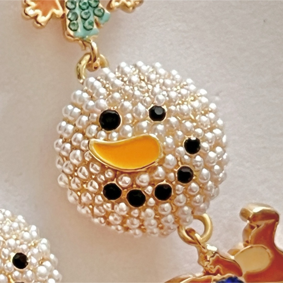 海外ディズニー バウブルバー ピアス クリスマス 雪だるま