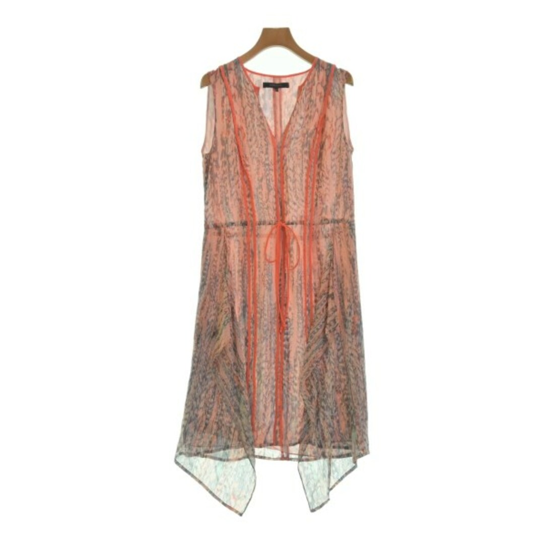 BCBGMAXAZRIA - BCBG MAXAZRIA ワンピース XS ピンクxグレーx赤 BCBGMAXAZRIA - BCBG MAXAZRIA ワンピース XS ピンクxグレーx赤