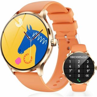 ポップカラーがかわいい❤️ スマートウォッチ Bluetooth 通話機能付き(腕時計)
