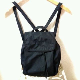 プラダ(PRADA)の値下♥正規品ＰＲＡＤＡ刺繍ロゴ黒リュック(リュック/バックパック)