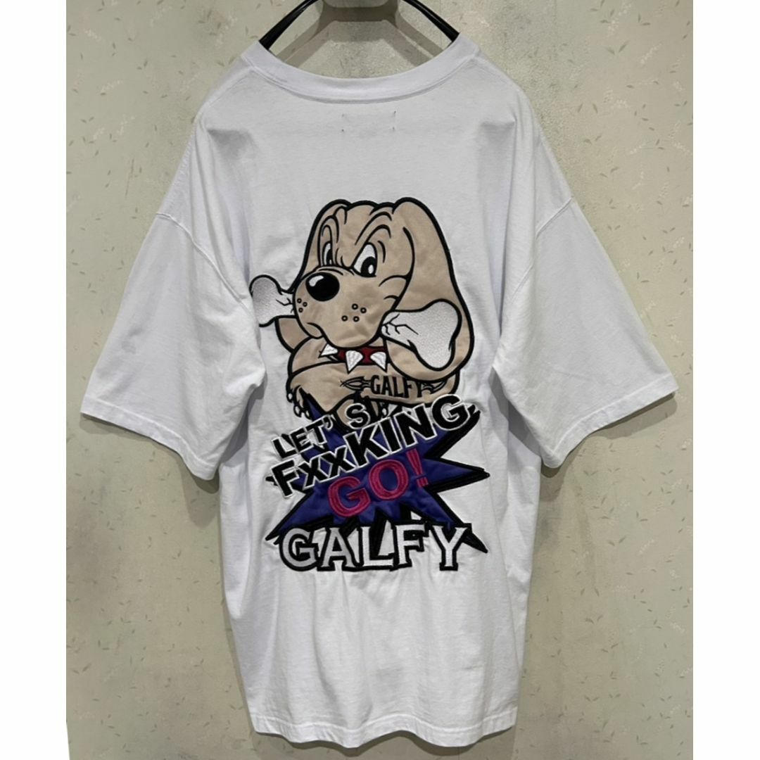 GALFY - *ガルフィー GALFY 犬 刺繍入 半袖Tシャツ トップス GALFY - *ガルフィー GALFY 犬 刺繍入 半袖Tシャツ トップス