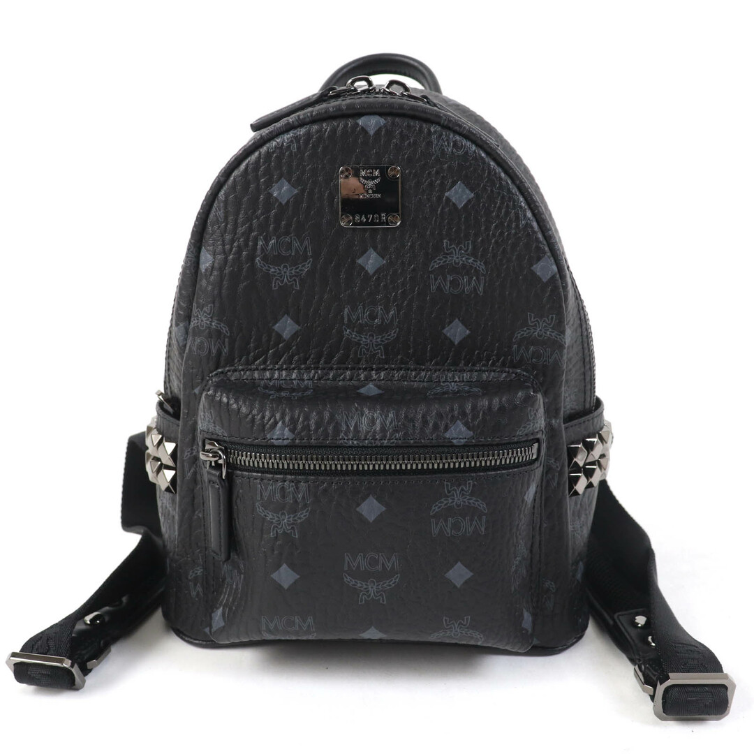MCM - 未使用品☆MCM エム・シー・エム Stark ミニ サイドスタッズ バックパック ヴィセトス レザー リュック・デイパック ブラック レディース