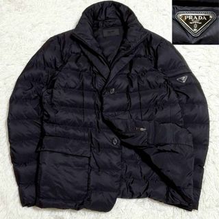 PRADA - 極美品 プラダ 三角ロゴ ダウンジャケット 50 ブラック PRADA - 極美品 プラダ 三角ロゴ ダウンジャケット 50 ブラック